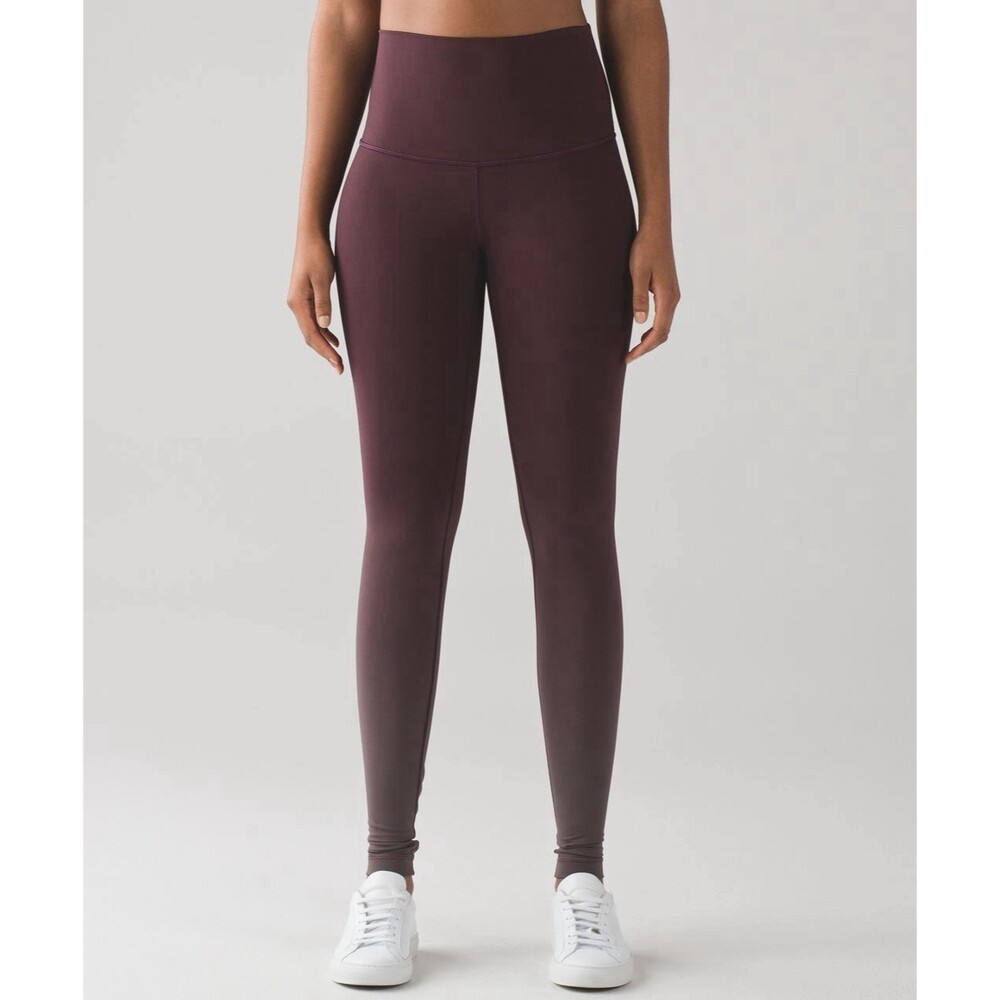 Lululemon Wunder Under Black Cherry Ombre High-Rise Leggings Size 4 Athleisure